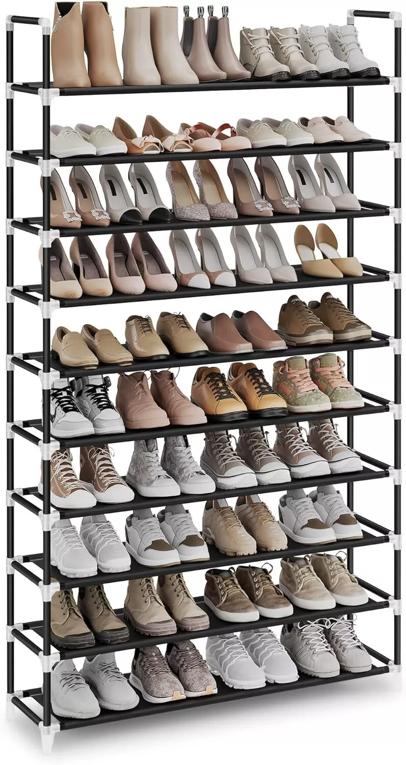 Shoe Storage Organizer 10-Tier Rack Holds 50 Pairs